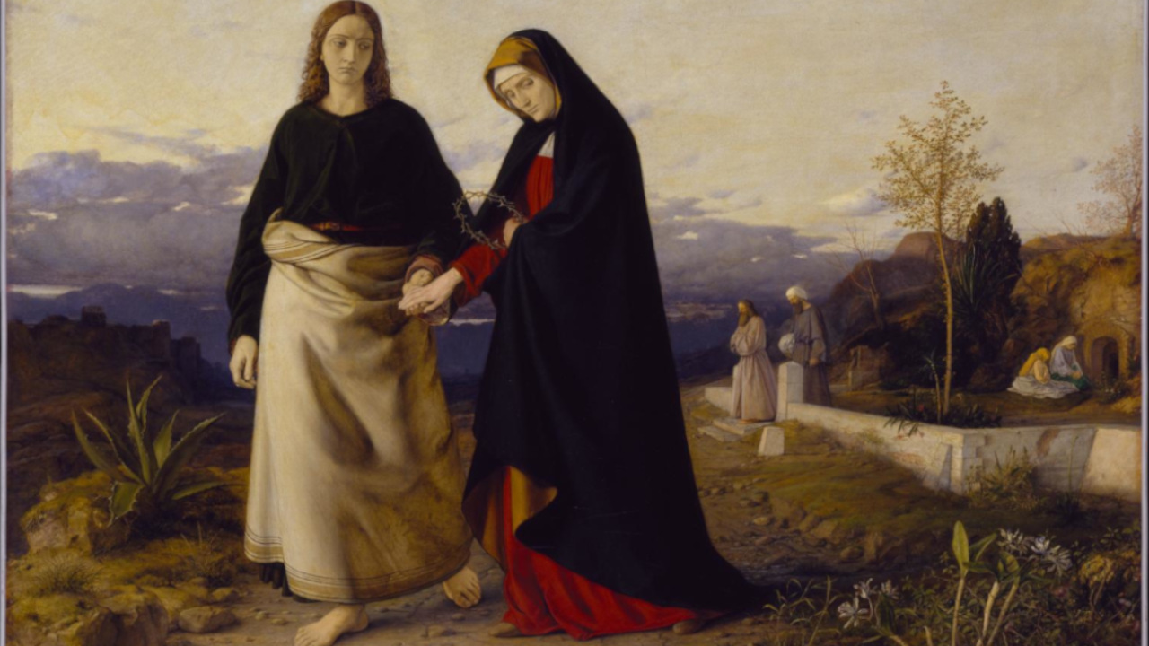 João e Maria voltam do sepulcro de Jesus